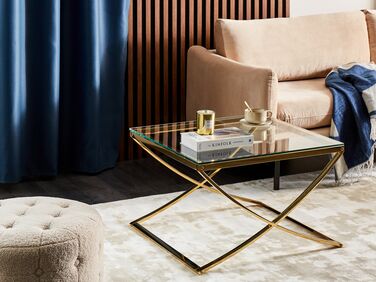 Sofabord med glassplate gull RINGGOLD