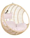 PE Rattan Hanging Chair with Stand Natural ASPIO_763703