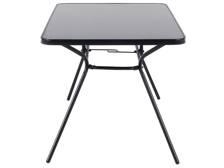 Gartentisch Schwarz 140x70x70 Cm - Stahl & Glas Tisch Für Terrasse & Garten