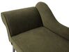 Left Hand Fabric Chaise Lounge Olive Green BIARRITZ_898049
