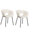 Set of 2 Fabric Dining Chairs Beige ELMA_884608