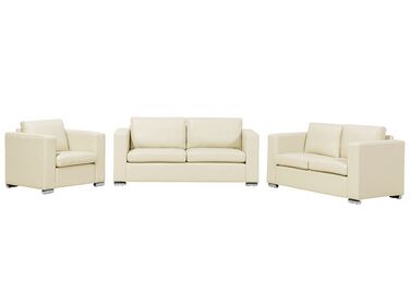 Sofa Set Leder beige 6-Sitzer HELSINKI