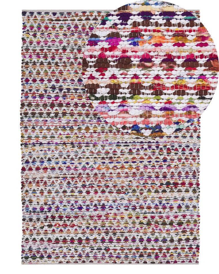 Teppich Baumwolle bunt 140 x 200 cm Kurzflor ARAKLI_520555