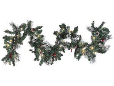 Pre-Lit Frosted Christmas Garland 180 cm Green WAPTA