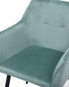 	Conjunto de 2 sillas de comedor de terciopelo verde menta/negro JASMIN_710895