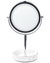Espejo de maquillaje LED de metal/vidrio plateado/blanco ø 26 cm SAVOIE_847896