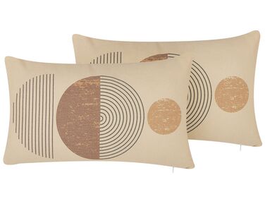 Set of 2 Cushions Geometric Pattern 30 x 50 cm Multicolour AMARANTH