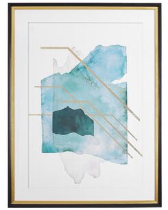 Kehystetty taulu sininen/kulta 60 x 80 cm TOUBA