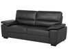 3 Seater Faux Leather Sofa Black VOGAR_729971
