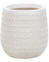 Vaso para plantas em fibra de argila branco creme 19 x 19 x 22 cm LIVADIA_871570