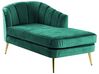 Chaise longue de terciopelo verde esmeralda/dorado izquierdo ALLIER_795608