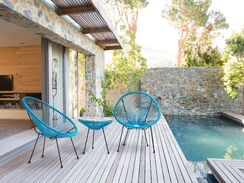 Parvekekalustesetti rottinkinen sininen ACAPULCO II