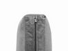 Sofá esquinero 5 plazas de terciopelo gris derecho con otomana EVJA_790609