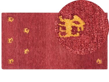 Tapis gabbeh en laine 80 x 150 cm rouge YARALI