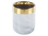 4-dielna keramická súprava kúpeľňových doplnkov biela/zlatá HUNCAL_788543
