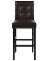 Conjunto de 2 sillas de bar de piel sintética marrón/madera oscura MADISON_763529