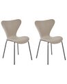 Set of 2 Velvet Dining Chairs Taupe and Black BOONVILLE_862211