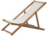 Acacia Folding Deck Chair Light Wood with Off-White ANZIO_779346
