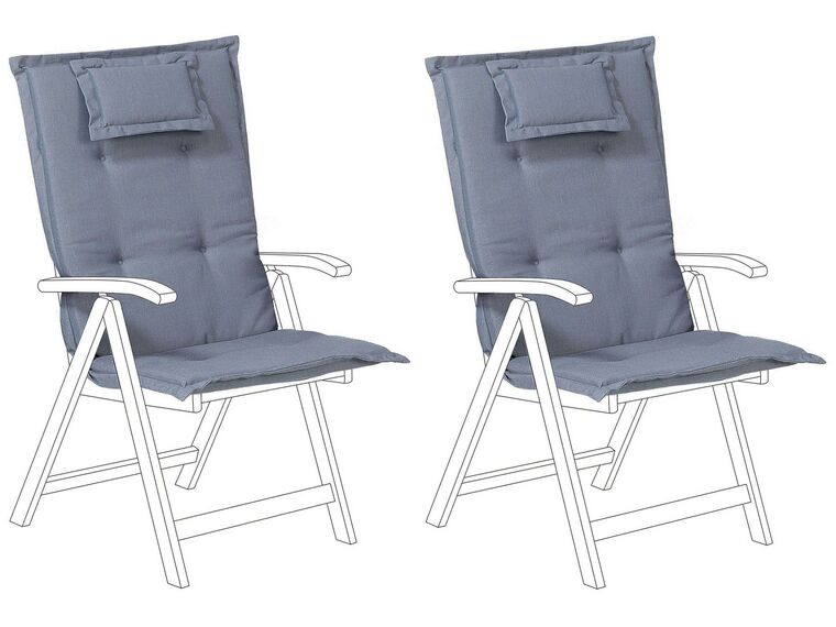 Lot de 2 coussins en tissu bleu pour chaises de jardin TOSCANA/JAVA_752284