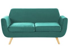 2-istuttava sohva irrotettavilla päällisillä vihreä sametti BERNES 2-istuttava sohva irrotettavilla päällisillä vihreä sametti BERNES