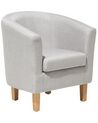 Fabric Armchair with Footstool Grey HOLDEN_702239