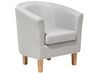 Fabric Armchair with Footstool Grey HOLDEN_702239