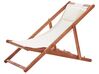 Acacia Folding Deck Chair Dark Wood with Off-White AVELLINO_779441