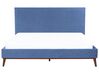 Cama con somier de terciopelo azul 180 x 200 cm BAYONNE_901377