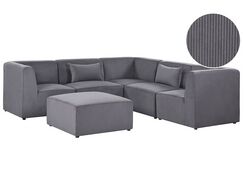 5-istuttava moduulikulmasohva ja rahi vakosametti vasenk. harmaa LEMVIG 5-istuttava moduulikulmasohva ja rahi vakosametti vasenk. harmaa LEMVIG