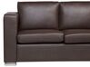 3 Seater Leather Sofa Brown HELSINKI_740901