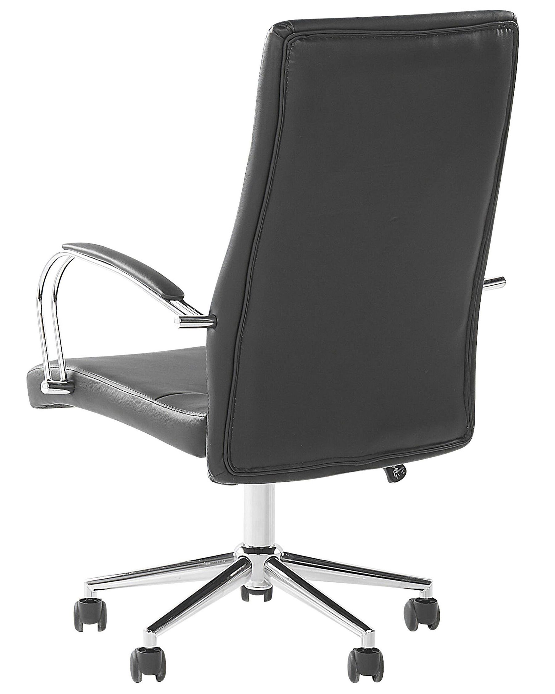 Faux Leather Office Chair Black OSCAR Beliani.co.uk