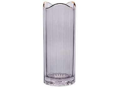 Glass Flower Vase 30 cm Grey PERDIKI