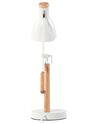 Lampe de bureau blanc en bois et en métal PECKOS_680480