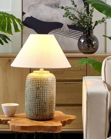 Ceramic Table Lamp Grey MUSSEL