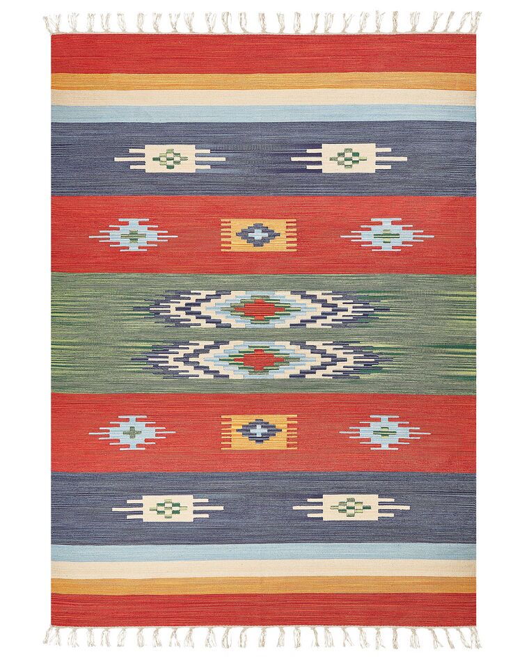 Cotton Kilim Area Rug 200 x 300 cm Multicolour KAMARIS Beliani.co.uk