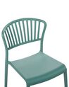 Set of 4 Plastic Dining Chairs Green GELA_825377