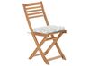 Table et 2 chaises de jardin en bois avec coussins vert menthe FIJI_764359