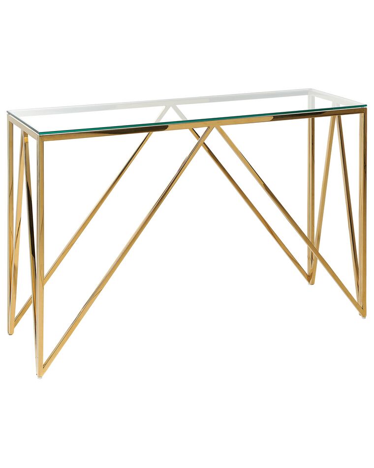 Glass Top Console Table Gold WESO_824971