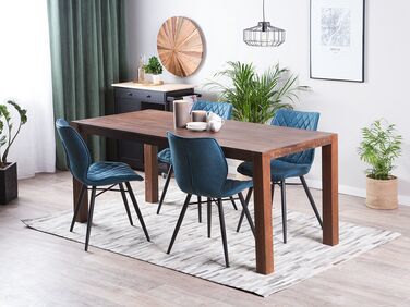 Oak Dining Table 150 x 85 cm Dark Wood NATURA