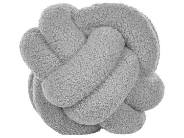 Coussin nœud en tissu bouclé gris ⌀ 19 cm MALNI