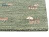 Dywan wełniany gabbeh ze wzorem w zwierzęta 140 x 200 cm zielony KIZARLI_855507