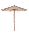 Parasol de jardin en bois avec toile beige sable ⌀ 270 cm TOSCANA _677622