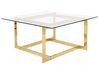 Glass Top Coffee Table Gold CRYSTAL_733167