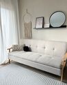 Sofá-cama estofado em tecido cinzento claro TJORN_837181