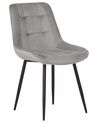 Conjunto de 2 sillas de comedor de terciopelo gris/negro MELROSE_771897
