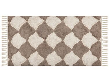 Teppich Baumwolle braun / beige 80 x 150 cm SINOP