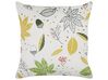 Set of 2 Velvet Cushions Leaf Pattern 45 x 45 cm Off-White MULLEIN_834925