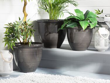 Set of 2 Plant Pots ⌀ 40 cm Brown TESALIA