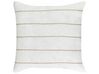 Set of 2 Linen Cushions Striped 50 x 50 cm White and Beige MILAS_904791