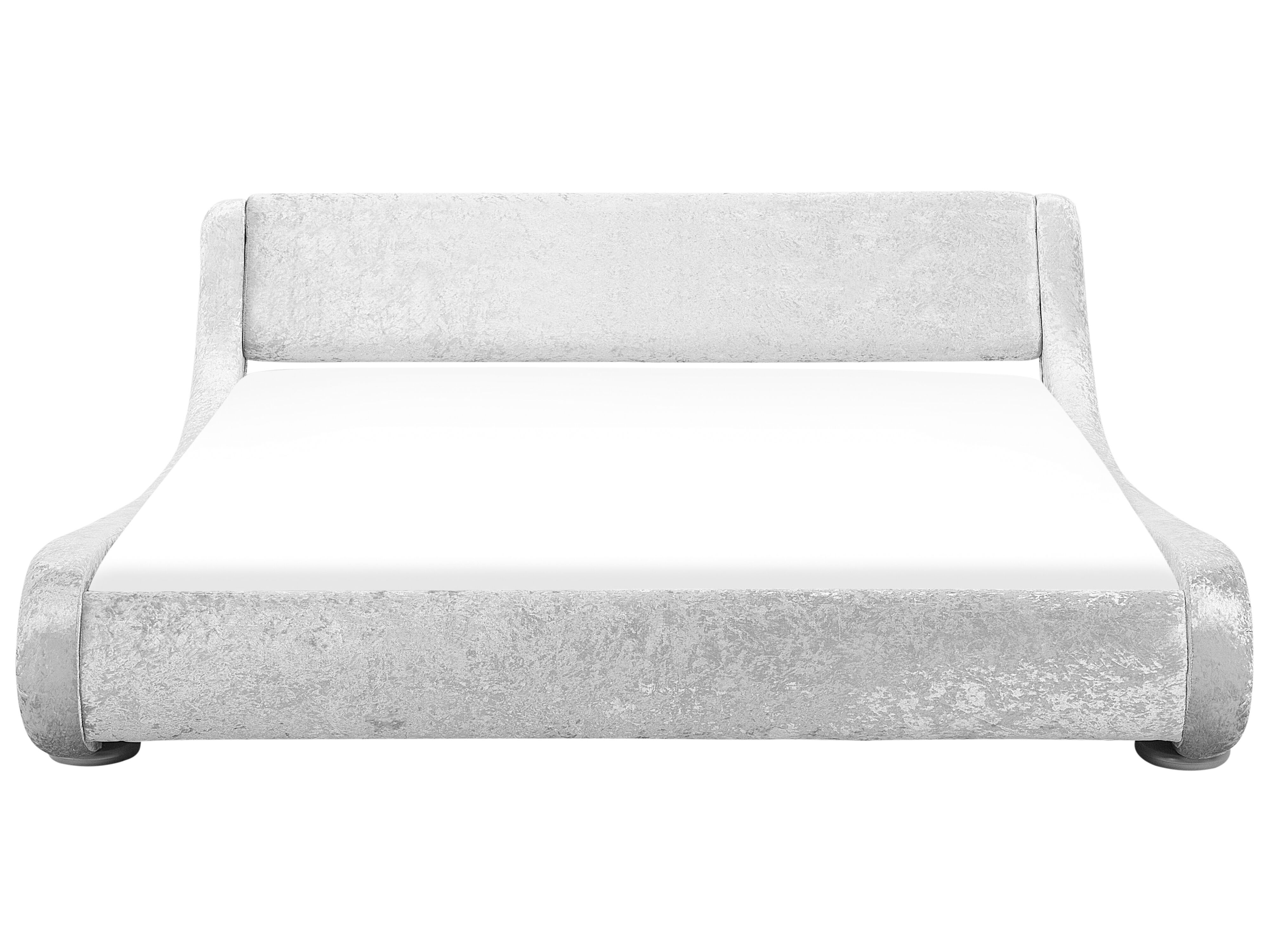 Lit japonais en velours argenté 180 x 200 cm AVIGNON Beliani.fr